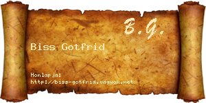 Biss Gotfrid névjegykártya